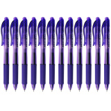 派通（Pentel） 日本进口BLN105按动速干中性笔 学生彩色杆黑芯彩色芯水笔办公签字笔 紫色芯12支 0.5mm