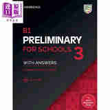 预售 B1 Preliminary for Schools 3 Students Book with Answers 剑桥新版2025版PET考试校园版真题4套 含答案和音频