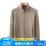 凡客诚品细腻空气层开衫立领外套 男款卡其 4XL