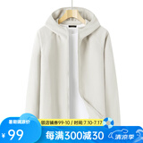 凡客诚品凡客轻薄摇粒绒拉链外套 25春夏新品 连帽白色 2XL