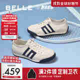 百丽小轻甘2.0-虎牙头休闲阿甘鞋男新款德训运动鞋L1043BM5 米白/蓝色 38 (240mm)