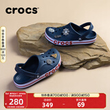 CROCS卡骆驰贝雅卡骆班洞洞鞋轻便耐磨拖鞋一脚蹬休闲鞋|205089 深蓝/辣椒红-4CC 41 /42(260mm)
