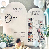 孩派小红书同款宝宝韩式周岁生日装饰场景布置ins背景墙定制kt板简约