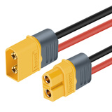 汇君 航模硅胶线车船航模XT60插头XT60H镀金连接线串联线Y线并联线 公头带2.5平方线30CM