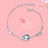 丰泽西（Fzx jewellery）925银手链鱼款小鱼款女款手链手镯女生日礼物表白时尚饰品