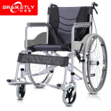 长寿泉 轮椅折叠老人轻便轮椅车带坐便便携老年人轮椅代步车 经典型无便孔