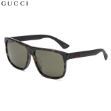 GUCCI 古驰 eyewear 墨镜 全框方形太阳镜男 板材镜框橡胶防滑镜腿 GG0010SA-003 哈瓦那镜框灰绿镜片 59mm