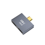 尘土 type-c拓展USB坞拓展雷电3转接 适用于macbook充电数据口保护传输 Type-C公转双Type-C母 【一个装】