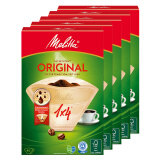 德国Melitta美乐家咖啡滤纸包 原木原装进口 手冲滴漏美式咖啡机咖啡壶过滤纸 200片5盒 1X4醇香40片X5盒（8至12杯）
