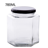 润华年透明六棱玻璃瓶 蜂蜜包装密封罐子带盖果酱瓶菜瓶子罐头瓶 780ML