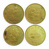 【甲源文化】中国2008年北京奥运会纪念硬币 全新卷拆品相 体操 箭 乒乓球 3枚圆盒装