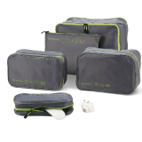 乐扣乐扣（lock&lock） 防水收纳箱 旅行衣物收纳袋 行李箱整理袋 五件套 绿色LTZ965DG005