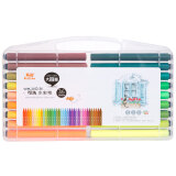真彩（TRUECOLOR）36色可洗大三角杆水彩笔 绘画笔填色笔 学生儿童涂鸦上色笔 PP盒/WM-2102-36