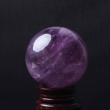 臻莱 原石打磨紫水晶球摆件 紫晶居家摆设装饰品办公球 带底座 直径3厘米