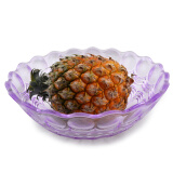 欧式塑料方形水果盘 加厚干果盘大果盘糖果盘零食盒 圆形紫色