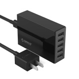 奥睿科（ORICO）CSL-5U 多口智能USB充电器插头 单口2.4A 总输出40W 苹果安卓手机平板通用 黑