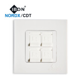 IBDN网络面板单双三四口 86模块插座信息面板(含模块) 白色四口+网络模块