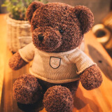 印象琉璃毛绒泰迪熊小熊布娃娃公仔玩具抱抱熊小狗熊玩偶儿童生日礼物 小熊深棕色毛衣款50厘米