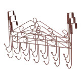洛楚家居 门后免钉无痕挂钩挂衣架衣帽架7钩 门后挂钩 古铜色 3个装