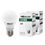 雷士（NVC）LED灯泡球泡 3瓦E27大螺口 光源节能灯 黄光3000K