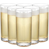 米卡莎（MKSA）意大利进口无铅水晶玻璃水杯套装果汁柠檬啤酒杯酒杯酒具套装家用300ml水杯6支装