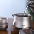 Ti artisan钛工匠纯钛旅行茶具套装户外露营泡茶器双层鹰嘴快客杯便携钛茶具 一壶二杯礼盒装（磨砂款）