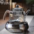 全度（Quandu） 蒸煮一体茶壶玻璃煮茶器加厚耐热烟灰色玻璃煮茶壶蒸茶壶泡茶壶