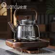 全度（Quandu） 加厚玻璃蒸煮一体茶壶烟灰色玻璃煮茶器煮茶壶蒸茶壶提梁壶
