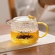 茗光茶壶玻璃锤纹水家用煮茶耐高温花茶茶具过滤泡茶壶350ml
