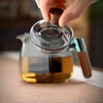 全度（Quandu） 加厚玻璃茶壶泡茶器耐高温烟灰色玻璃花茶壶过滤壶功夫茶具