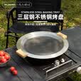 布比克（BUERK）便携卡式炉烤盘露营韩式烧烤煎肉盘304加厚三层钢电火两用途34CM