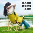 gosoo户外折叠椅 野餐椅露营椅子月亮椅棉麻加厚便携凳子露营装备套装 粉色-月亮椅低背款【夹棉加厚】