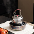 湘茗堂纯钛煮茶壶高档中式提梁壶烧水壶煮茶器电陶炉子套装新款围炉煮茶 纯钛小满提梁壶 1120ml