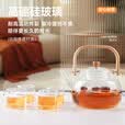 探险者（TAN XIAN ZHE）围炉煮茶壶提梁壶高硼硅玻璃煮茶壶围炉煮茶烧水壶耐高温玻璃壶 高硼硅玻璃茶壶套装 (一壶四杯)