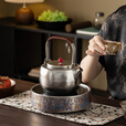 湘茗堂纯钛煮茶壶高档中式提梁壶烧水壶煮茶器电陶炉子套装新款围炉煮茶 纯钛小满提梁壶 1120ml