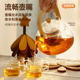 探险者（TAN XIAN ZHE）围炉煮茶壶提梁壶高硼硅玻璃煮茶壶围炉煮茶烧水壶耐高温玻璃壶 高硼硅玻璃茶壶套装 (一壶四杯)