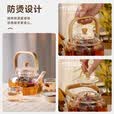 探险者（TAN XIAN ZHE）围炉煮茶壶提梁壶高硼硅玻璃煮茶壶围炉煮茶烧水壶耐高温玻璃壶 高硼硅玻璃茶壶套装 (一壶四杯)