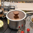 BUERK升级新款304不锈钢万能户外锅具野营装备三层钢煮饭煎炒炊套锅 升级版复合加厚套锅 三件套【汤锅+煎锅+蒸笼】