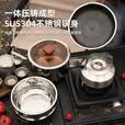 BUERK升级新款304不锈钢万能户外锅具野营装备三层钢煮饭煎炒炊套锅 升级版复合加厚套锅 三件套【汤锅+煎锅+蒸笼】