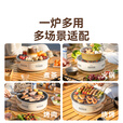 原始人烤火炉烤火盆烧烤架户外取暖炉室内烧烤炉家用碳炭围炉煮茶 白色围炉+304不锈钢烤网