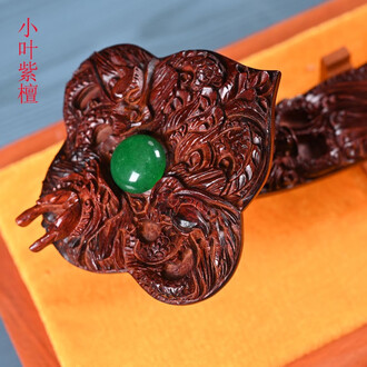 中国 唐木紅木彫刻 如意 置物 C 6694E 如意木雕排行榜- 京东