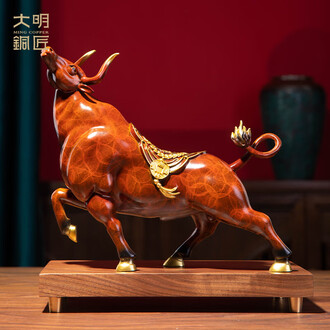 中国 牛置物　f2220606 中国 牛置物 f2220606