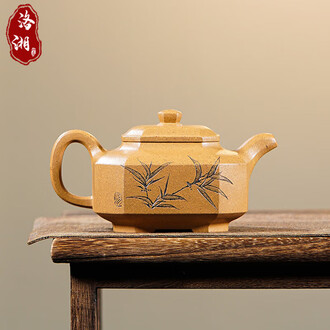 新品未使用】中国古美術・原鉱底槽清泥養神紋・紫砂壺・