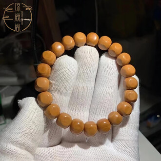 タマミ様専用 猴头老型手工手串 无瑕疵24k金钉镶嵌 8mm ドップビーズ2個