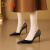 都市码头（CITY MARINA）品牌轻奢优雅设计高跟鞋女细跟性感气质单鞋女新款仙女礼服时装鞋 黑色 34