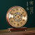 智臻新中式万年历客厅欧式仿古座钟创意家用复古台钟摆件办公桌床头钟 297黄铜贝壳款-电波机芯