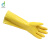 东亚 PVC黄色工业专用耐油耐酸碱防滑衬里浸塑手套45cm长袖 2双