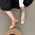 森景湖法式高跟玛丽珍鞋女2024年春季气质时尚潮流学生拼接方头粗跟瓢鞋 黑色 35