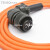伺服电机电源电缆线MR-PWCNS4-5M 8 10 12M航空插头4芯动力线 橙色 高柔 3M