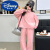 迪士尼女孩2024新春秋装立领拉链长袖卫衣套装外穿中大童运动两件套洋气 粉红色 120